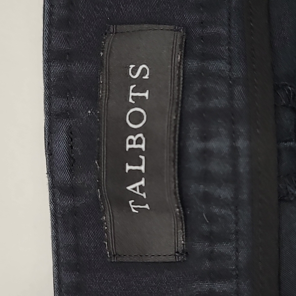 Talbots SZ 16 Hampshire Pants Ankle Flat Front Relaxed Fit Slacks Black - Picture 7 of 11